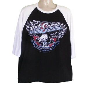 BOB SEGER Concert Jersey, XL, Retro, 2018-2019, Black/White 3/4 sleeves, Tour